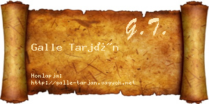 Galle Tarján névjegykártya